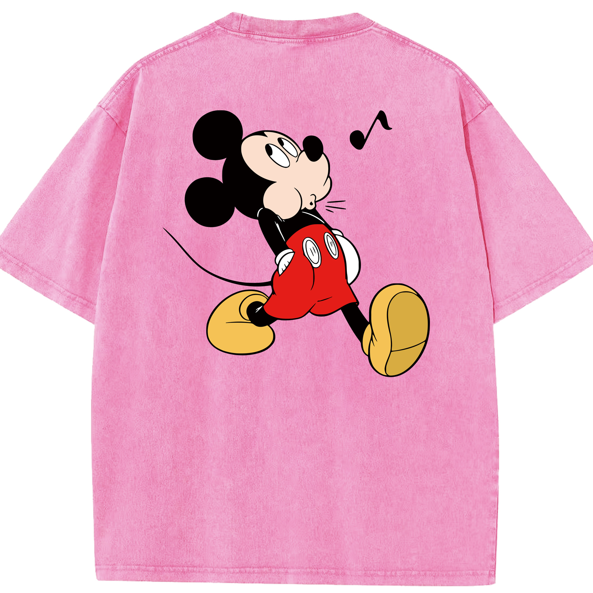 （画像用） ミッキーマウス Mickey Mouse 綿100% ヴィンテージ風 半袖Tシャツ（背面プリント）